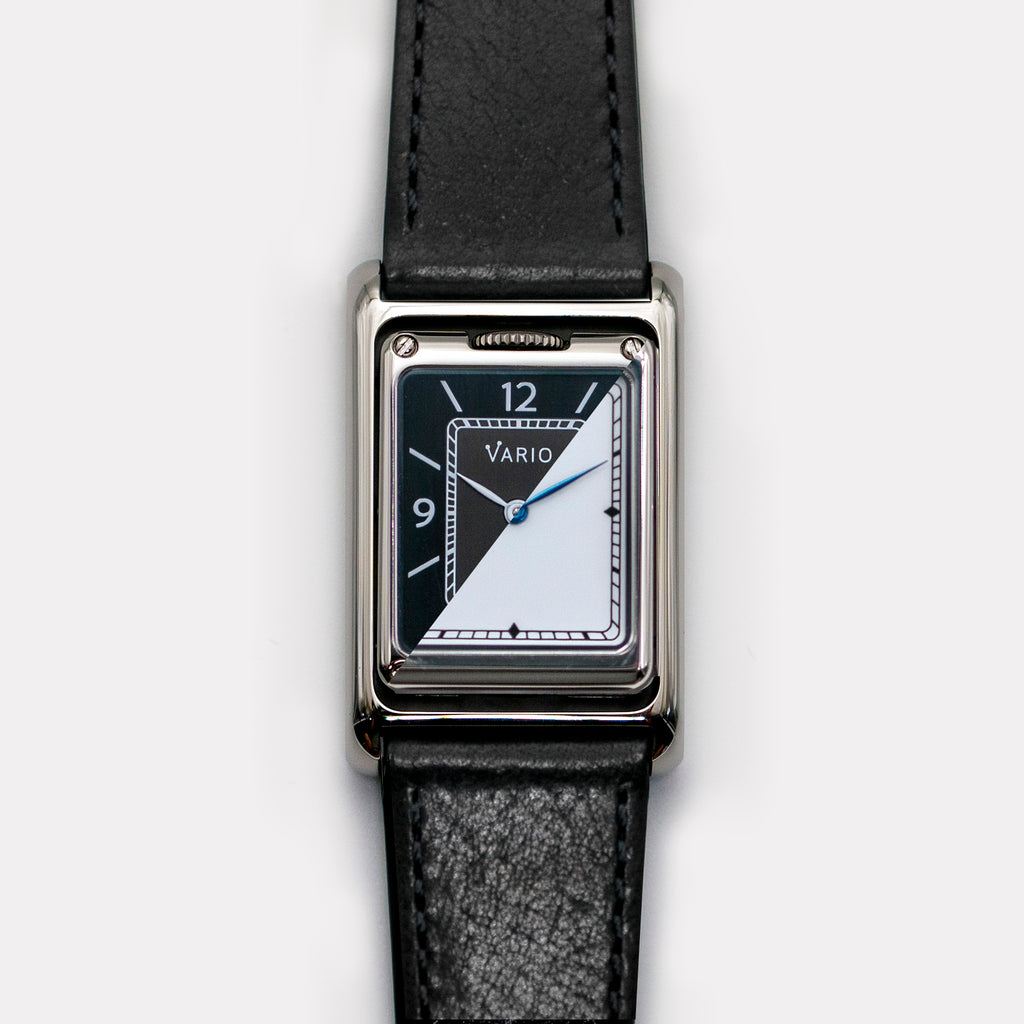 vario versa dual time reversible rectangle watch