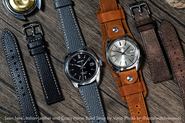 vario italian leather crazy horse seiko watch strap